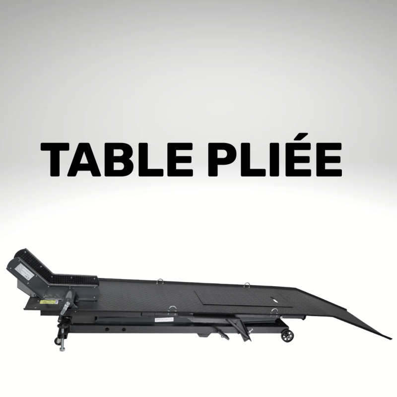 Table moto 450 kg descendue au maximum