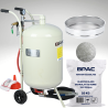 PACK PROMO Sableuse Mobile 75L + Granulat de verre 20 KG , 300-600 microns + Tamis