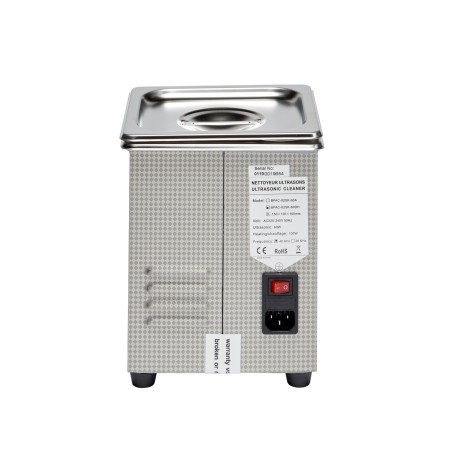 vue arrière cuve ultrasons 2 litres digital