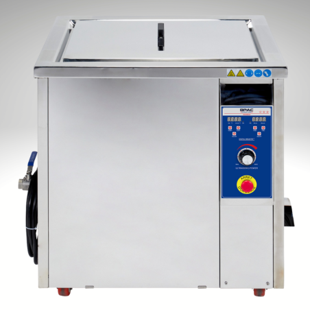 Vue de face vue de face, ouvert, du nettoyeur Ultrasons INDUSTRIEL BPAC 77 litres, 550x400x350mm 40 kHz