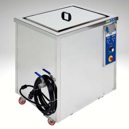 Vu de profil, cuve fermée, nettoyeur Ultrasons INDUSTRIEL BPAC 77 litres, 550x400x350mm, 40 kHz