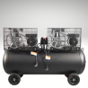 Vue de dos compresseur d'air 200L 2x3 CV à courroie BPAC