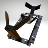 Vue de profil du bloque roue moto BPAC pour table de levage