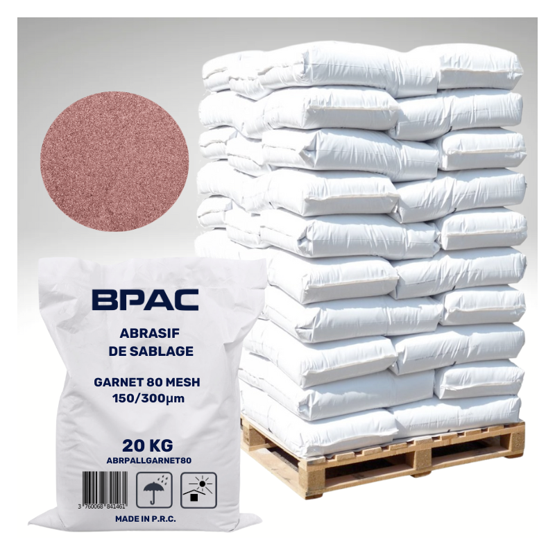 Abrasif Garnet 80 MESH pour sableuse mobile PALETTE 1 TONNE - sacs 20 kg