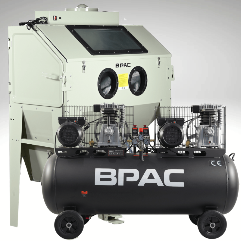 pack promo cabine de sablage 420 L et compresseur 200 L à courroie