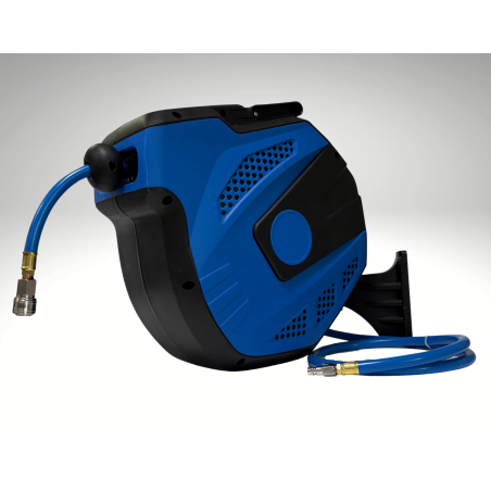 Enrouleur dévidoir mobile tuyau air comprimé 15m raccord compresseur