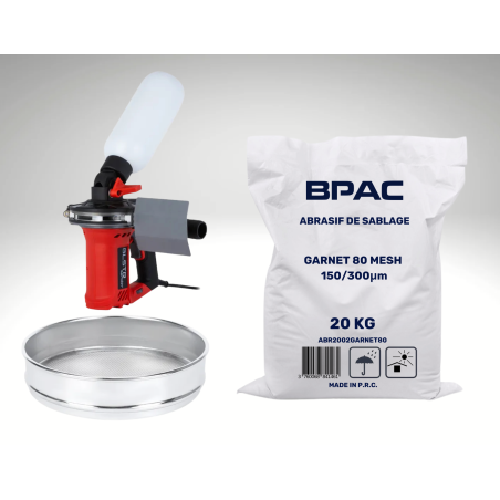 PACK BLSTR Sander + tamis 600 + 20 Kg Garnet 80 Mesh