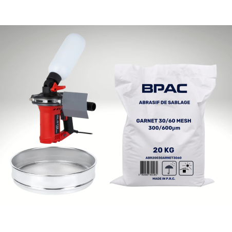 PACK BLSTR Sander + tamis 600 + 20 Kg Garnet 30/60 Mesh
