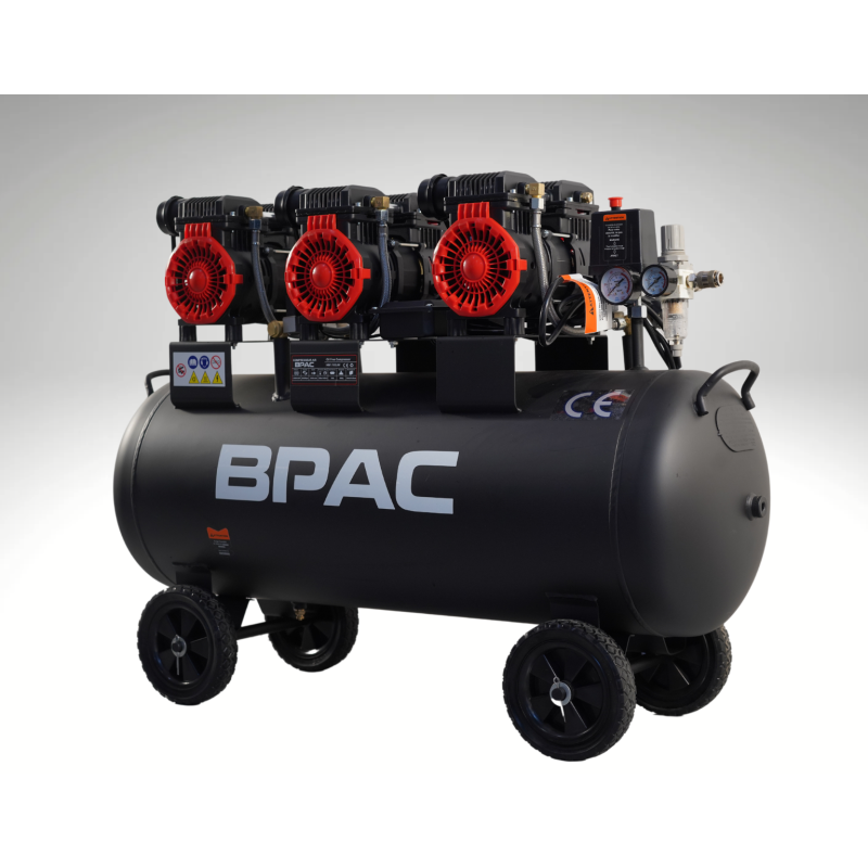 Débit théorique : 636L/min à 2850 t/min (320 L/min à 4 bar, 240 L/min à 6 bar, 180 L/min à 8 bar)