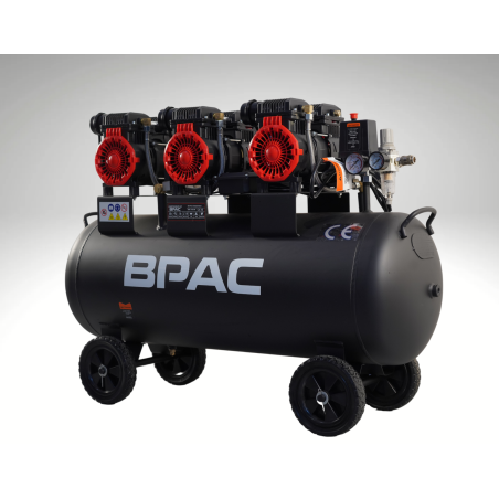 Débit théorique : 636L/min à 2850 t/min (320 L/min à 4 bar, 240 L/min à 6 bar, 180 L/min à 8 bar)