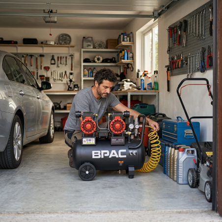 Compresseur 50L garage faible encombrement