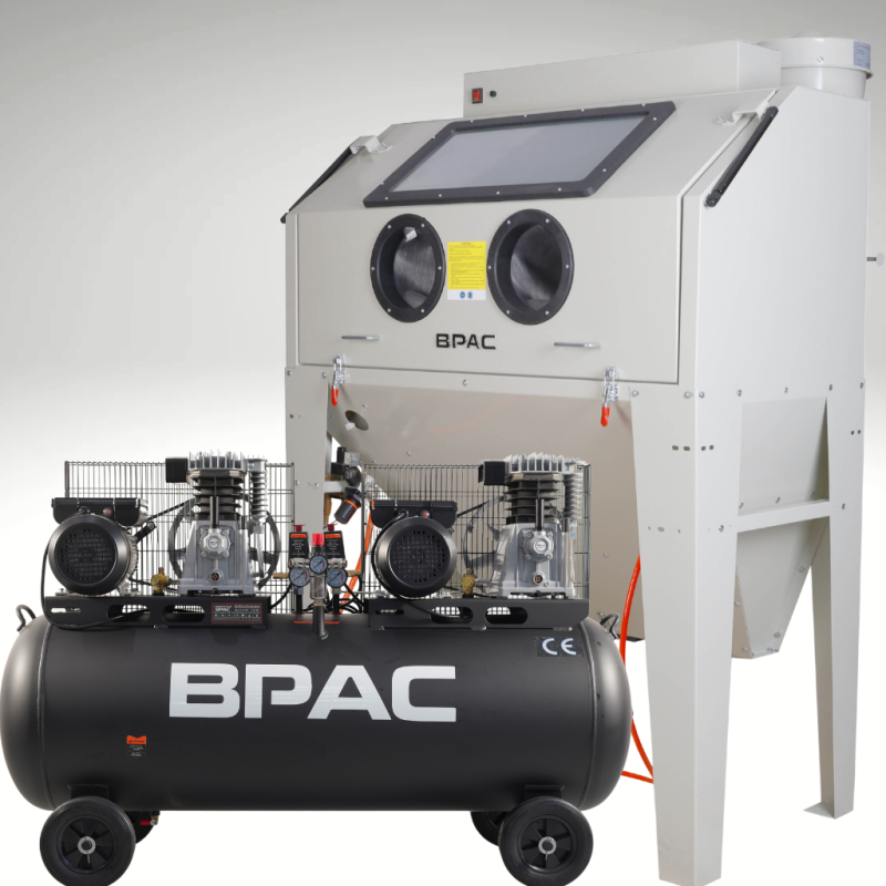 pack promo cabine de sablage 420 L et compresseur 200 L à courroie