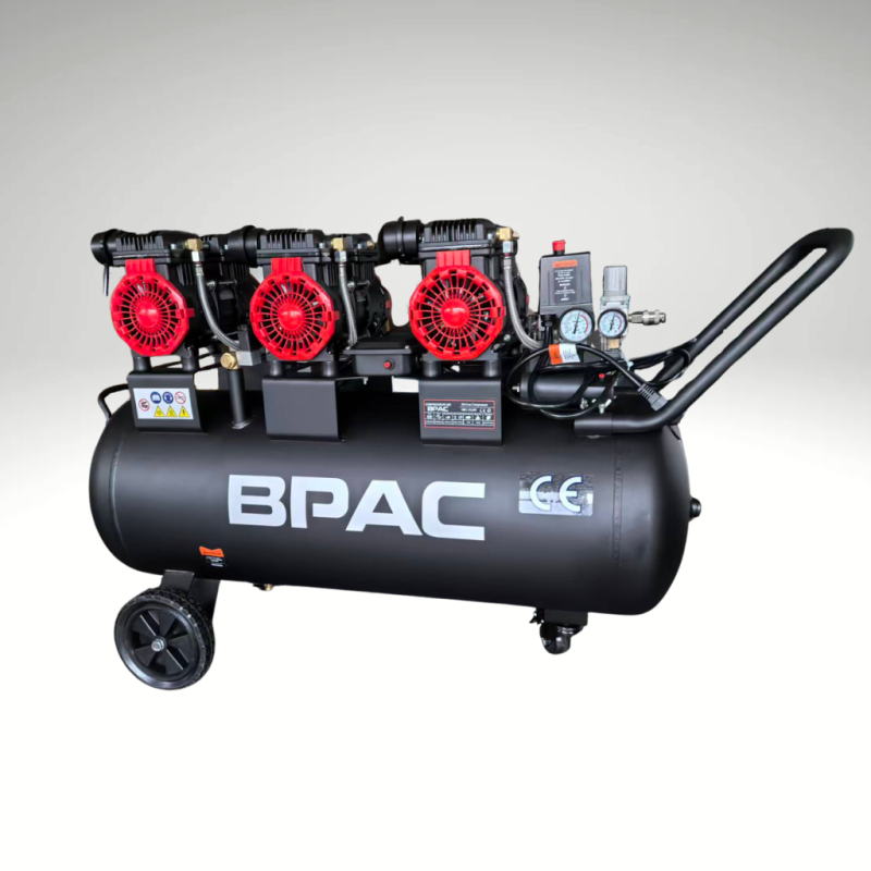 Vue de profil sur le compresseur 100L sans huile 4.5 HP surpuissant