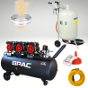 PACK Sableuse Mobile 75L + compresseur 100L silencieux + tamis 600 + tuyau air 10 m