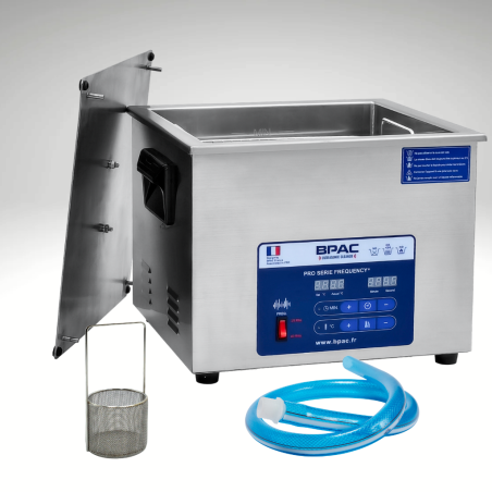 Cuve ultrason 15 litres double fréquence haute resistance et son panier maille fine