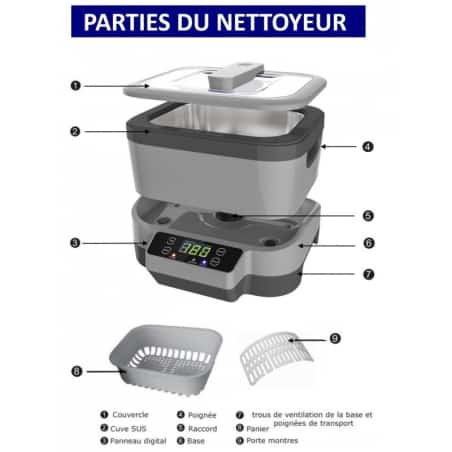 Nettoyeur ultrason - 10 litres - 180 W - Eco