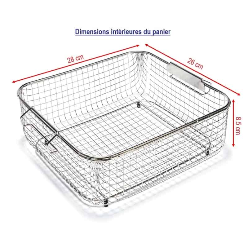 Dimensions intérieures du panier inox 15L BPAC