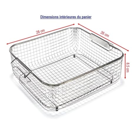 Dimension du panier inox 15L bpac