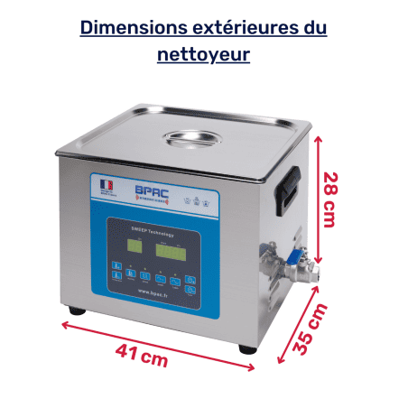 Nettoyeur ultrasonic BPAC 15l sweep avec dimensions extérieure