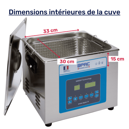 Cuve Bpac 15 litres ouverte avec dimension intérieure