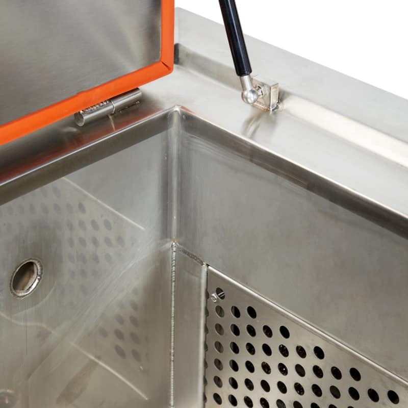 Zoom soufflerie du sécheur 104L dans la double cuve industrielle BPAC