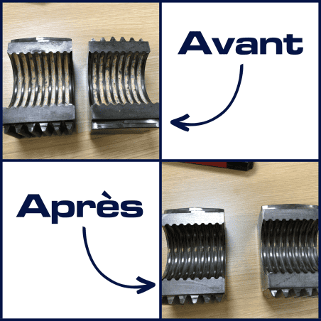 avant/après nettoyage pièces dans la cuve 310L