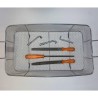 Panier Maille fine cuve ultrasons Bpac rempli avec des pièces Panier Maille fine cuve ultrasons Bpac rempli avec des pièces